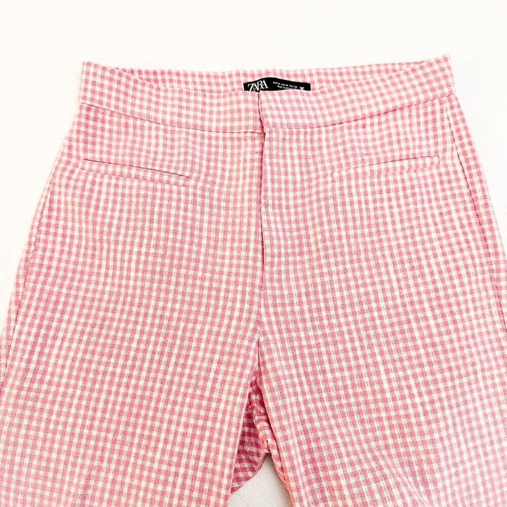 Zara Plaid Gingham Checkered Patterned Flat Front… - image 5